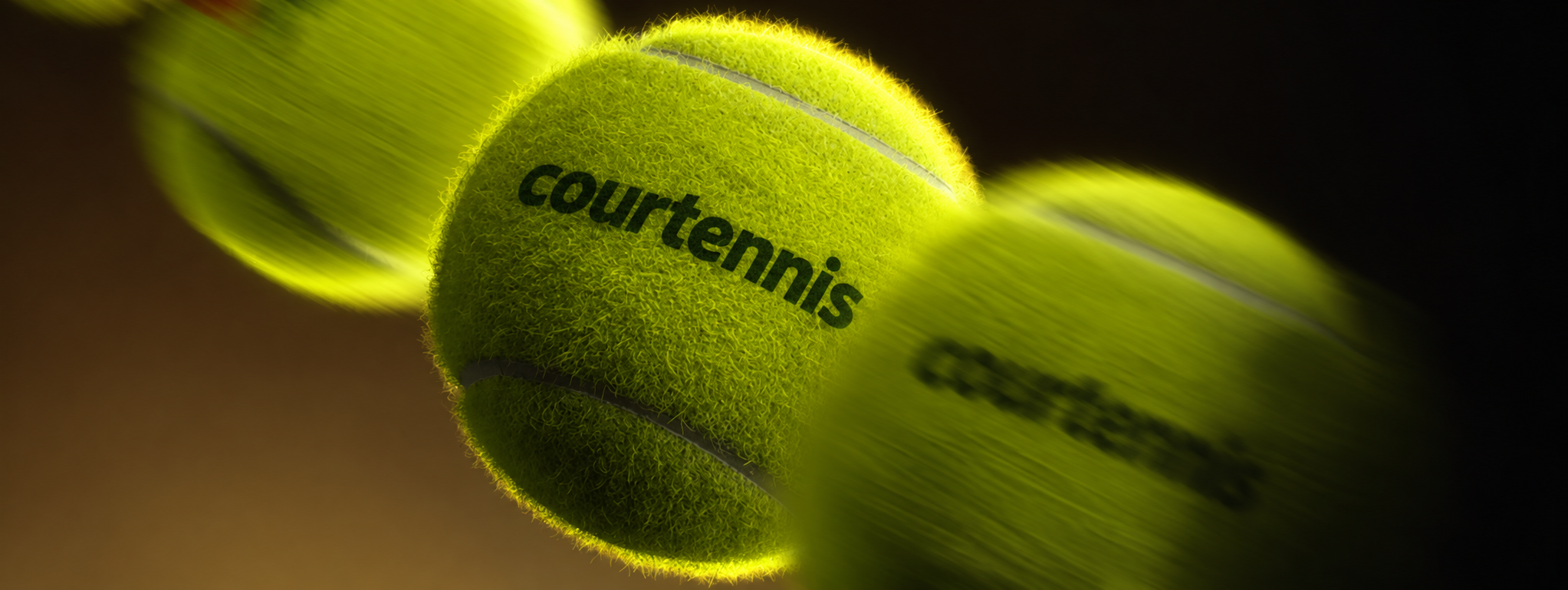 Courtennis branded tennis balls in motion